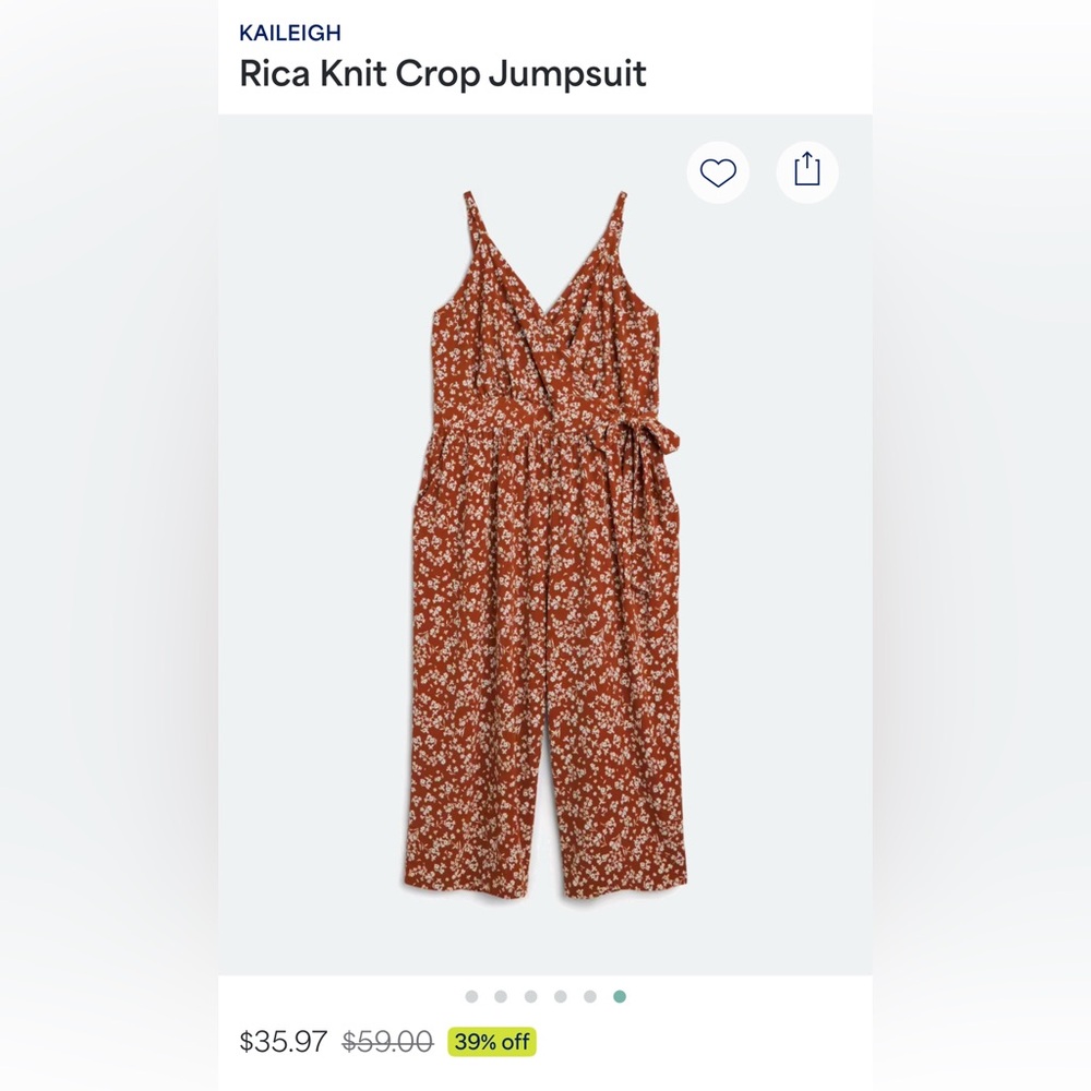 Kaileigh Burgundy Floral Crop Jumpsuit 1X